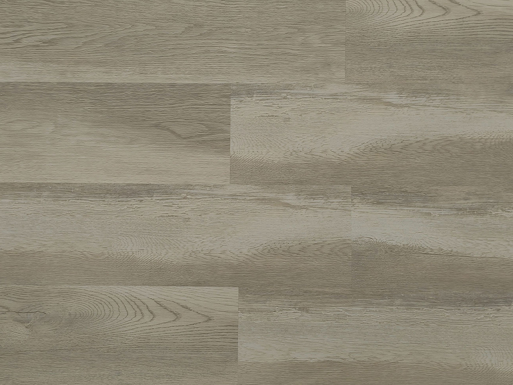 SPC-Bodenbelag, hellbeigegraue Holzmaserung, 7 x 60 Zoll, 6 mm IXPE-Unterlage, Uniclick-Schloss