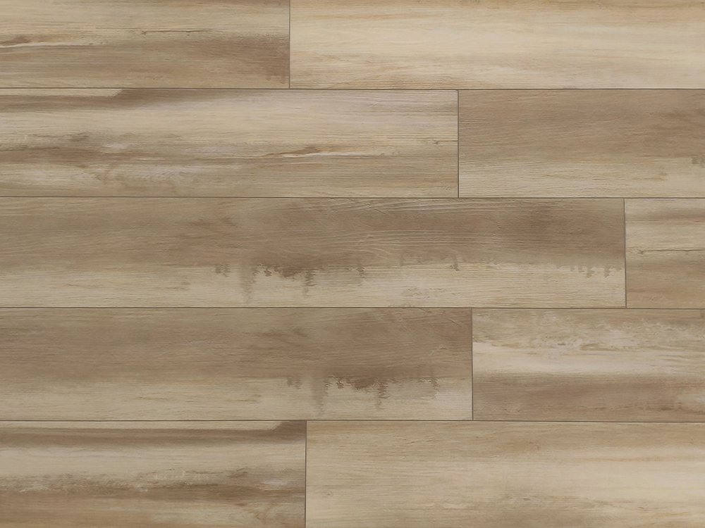 SPC-Bodenbelag, hellbeige Holzmaserung, 7,25 x 48 Zoll, 6,5 mm