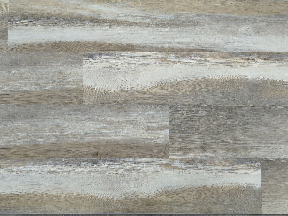 SPC-Bodenbelag, zementgraue Holzmaserung, 7 x 60 Zoll, 6 mm